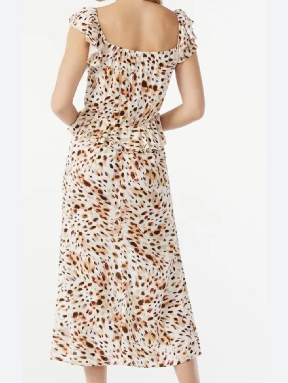 Sofia by Sofia Vergara New Cream Brown Purple Animal-Print Midi Dress Size Large